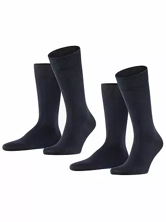 FALKE | Socken 2-er Pkg "Happy" (navy mel.) | blau